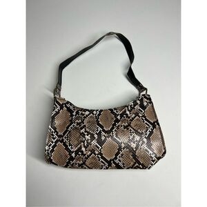 HOBO BAG WITH PYTHON EFFECT AND ZIPPER in Faux Leather